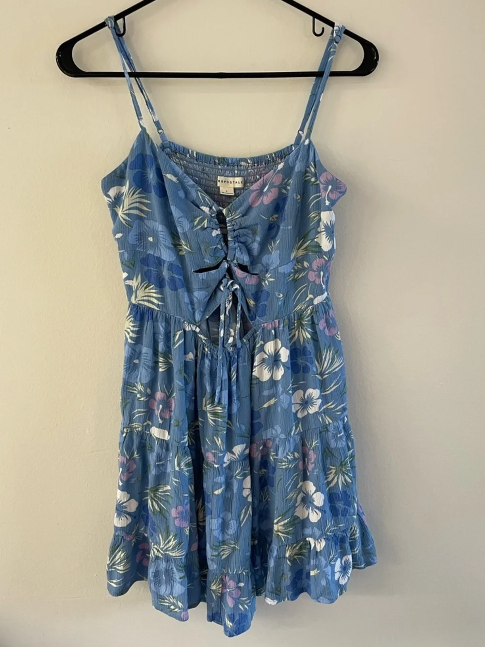 Aeropostale Floral Sweetheart Double Cinch Mini Dress Sz. L